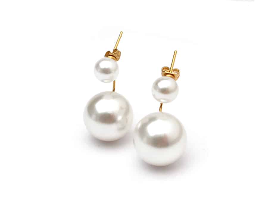 IMG_6223 Medium Double Pearl Earrings - Image 1