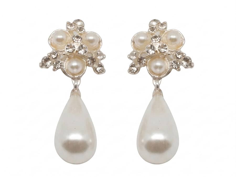 04 עגילי כלה Cluster Drop Earring - Image 1