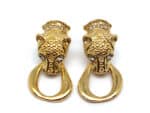 Gold Panther Earrings